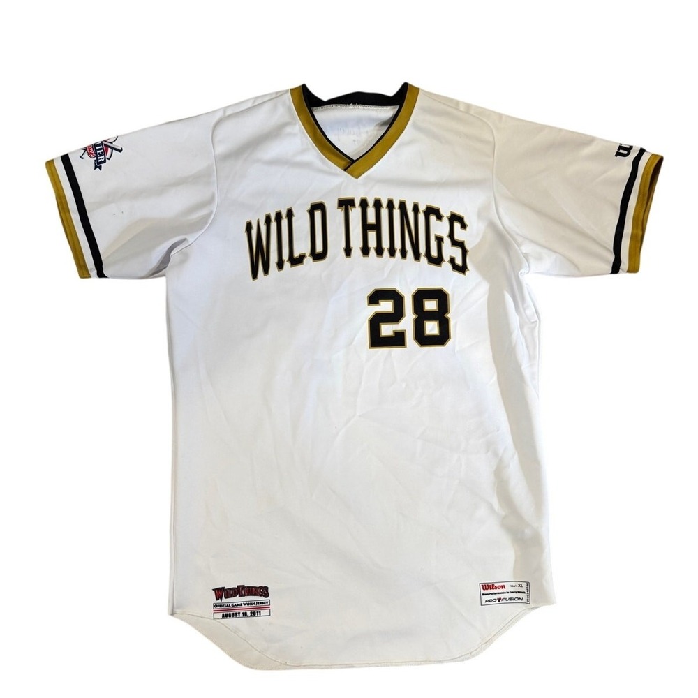 Washington Wild Things Baseball Jersey XL Mark Dewey Autograph Game Worn 2011